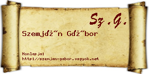 Szemján Gábor névjegykártya